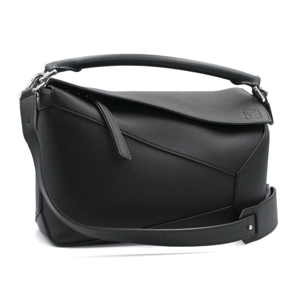 Loewe Puzzle Bag Calf Leather Anagram 2Way Shoulder Bag Black